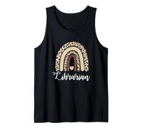 Librarian Rainbow Boho Leopard Library Book Lover Camiseta sin Mangas