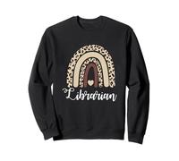 Librarian Rainbow Boho Leopard Library Book Lover Sudadera