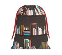 Library - Bolsas de regalo con cordón de varios tamaños, bolsas de regalo de tela, para cumpleaños, regalos de vacaciones y mucho más