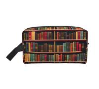 Library Bookshelf - Bolsas de cosméticos para mujer, bolsa de maquillaje pequeña para bolso, bolsa de maquillaje de viaje con cremallera, Library Library Book, Talla única