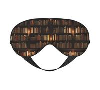 Library Bookshelf Book Print Functionality Cozy Eye Mask Adjustable Strap Nap Night Travel Camping Yoga Relax