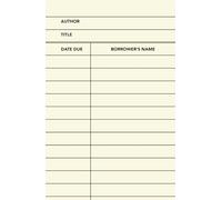 Library Due Date Card Journal - Bookish Aesthetic 5.5” x 8.5” College-Ruled Notebook for Readers, Writers, and Book Lovers (Cream)