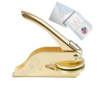 Library Embosser Stamp - Metal Hand Held Seal Press Tool, Book Ownership Marker For Paper Journals Business Cards Craft Use | DIY Embossing Books Journaling Personal Branding