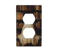 Library Ghost Reading A Vintage Book Outlet Cover Light Switch Cover Decorativo 1 Gang Placa de pared para Cocina Cuarto Baño Tamaño 7x11.4cm