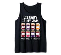 Library Is My Jam and I'm Here To Spread It Bibliófilo Camiseta sin Mangas