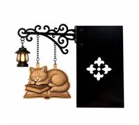 Library Lantern Mini Bookshelf Lamp, Vintage LED Cat Book Shelf Lamp
