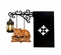 Library Lantern Mini Bookshelf Lamp, Vintage LED Cat Book Shelf Lamp