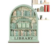 Library Page Marker - Book Counter Tracker, Wooden Display with Count Indicator, Shelf Decor, Accent Piece, Desk Organizer for Home Office Classroom Bookstore Reading Progress Tracking