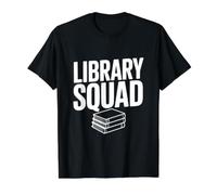 Library Squad Book Lovers Club de Lectura Divertido Camiseta gráfica económica, Hombre, Negro, XL
