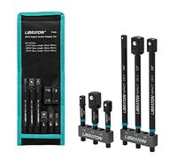 LIBRATON adaptadores de dado hexagonal, Juego de adaptadores de vasos de impacto de 6 piezas, extensión de adapte, adaptador de enchufe de taladro de 1/4" 3/8" 1/2" con soporte