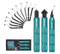 LIBRATON Desbarbador, Herramienta de Desbarbado Manual, Escariador Manual Avellanado, con 10 Cuchillas HSS, Herramienta Desbarbado 360° para Metal, Resina, PVC, Cobre, Plástico, Impresión 3D, Madera