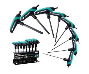 LIBRATON Juego de Llaves Hexagonales con Mango en T, Juego de Llaves Allen Métrica, Llaves Allen con Mango T 2-10 mm para Reparación de Bicicletas y Automáticas, 8 Piezas con Estante de Almacenamiento