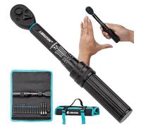 LIBRATON Llave Dinamométrica 1/4", 2-14 Nm Llave Dinamometrica Bicicleta, 72 Dientes, Micro Click de 0,1 Nm, Puntas Hex y Torx, Destornilladores de Tuercas, Adaptadores de Cuadrada a 1/4" Hex