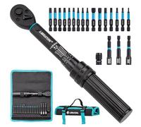 LIBRATON Llave Dinamométrica 1/4", 2-14 Nm Llave Dinamometrica Bicicleta, 72 Dientes, Micro Click de 0,1 Nm, Puntas Hex y Torx, Destornilladores de Tuercas, Adaptadores de Cuadrada a 1/4" Hex