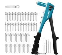 Libraton Remachadora Manual de 80 Piezas, Pistola de Remaches con Remaches de 4 Tamaños HSS Brocas, Herramienta Remachadora Profesional para Automoción, Ferrocarriles, Muebles, Instrumentos