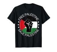 Libre Palestina Salvar Gaza Palestinos Amantes Bandera y Puño Camiseta