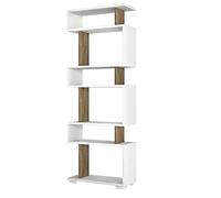 Librería,100% tablero de aglomerado rechapado en melamina, color blanco nogal