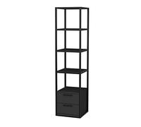 Librería, 100% Tablero de aglomerado rechapado en melamina, Color Negro Antracita