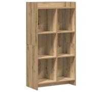 Librería 6 niveles 59 x 30 x 111 cm madera | Independiente, tablero de fibra de densidad media, rectangular, 6 compartimentos, salón, estudio, montaje con destornillador