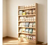 Librería 6 Niveles de Madera Maciza, Estantería de Pared para Libros | Librería alta de 6 niveles en para cuentos infantiles, dormitorio y salón.(67.72*39.37*3.94in)