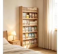 Librería 6 Niveles de Madera Maciza, Estantería de Pared para Libros | Librería alta de 6 niveles en para cuentos infantiles, dormitorio y salón.(67.72*35.43*3.94in)