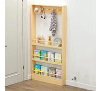 Libreria A 3 Ripiani Scaffale Salvaspazio Dietro La Scaffale Sottile Montaggio A Multistrato con Ganci per Abiti per Camera da Letto, Soggiorno, Casa, Ufficio, Dietro La
