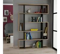 Libreria Adhara, Scaffale da ufficio, Mobile portalibri, Biblioteca, 110x26h161 cm, Quercia e Antracite