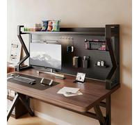 Librería ajustable de escritorio, Organizador de estante de escritorio con tablero perforado for escritorio, dormitorio, oficina, varios tamaños en blanco y negro(Black B,133*65cm/52.3*25.6in)