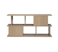 Librería baja con almacenaje acabado madera clara roble L140 cm JANICE