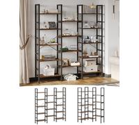 Librería convertible con 14 estantes, diseño recto y en forma de L, ideal para guardar libros, DVD en sala de estar, estudio, oficina