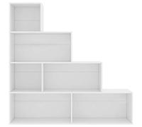 Librería de 157 X 24 X 160 Cm, de Madera de Ingeniería, con 5 Niveles de Almacenamiento. Estantería Moderna Independiente para Salón y despacho (Blanca)