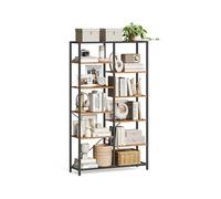Librería de 5 Niveles para Salón Marrón Rústico y Negro
