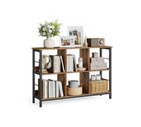 Librería de 6 Compartimentos 120 x 33 x 80 cm Marrón Rústico y Negro