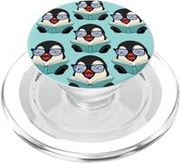 Librería de Animales de la Antártida Libro Nerd Pingüino Librería Lectura PopSockets PopGrip para MagSafe