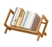 Librería De Escritorio - 33x24.5x21cm Estante De Libro De Mesa, Estantería Ligera De Inclinación De Madera, Organizador De Soporte De Libros De Escritorio | Pequeña Rejilla De Almacenamiento De Contad