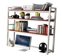 Librería de escritorio de 3 niveles para computadora: estante organizador de estantería de escritorio ajustable, estante de exhibición de almacenamiento, estantería de metal multiusos para encimera,