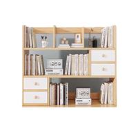 Librería de Escritorio, Librero de Madera de 3 Niveles con 4 cajones, Organizador Multicolor for Oficina, Dormitorio, Escritorio de Almacenamiento(B)
