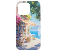 Librería de Primavera Costera Acuarela Librería Amante de Carcasa para iPhone 15 Pro MAX