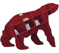 Librería de varias capas Estantería de madera simple montada Oso polar creativo Armario de esquina Estante organizador de libros Estantería Decoración del hogar (Negro)