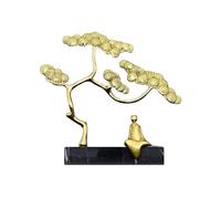 Libreria Desktop Decor Adornos de pino de bienvenida de cobre de lujo chino, escritorio de entrada for sala de estar, artesanías de decoración del hogar Feng Shui exquisitas Titolare Desktop Offic Dec