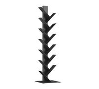 [en.casa] Librería Eksjö en Forma de Árbol Estantes para Libros CDs DVDs Estantería Biblioteca de 12 Niveles para Dormitorio Oficina Moderna Resistente Acero 150 x 39 x 39 cm - Negro