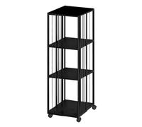 Librería Esquina Giratoria De 4 Niveles Estantería para Libros De Pie Apilable Estantería De Pie Estrecha Y Alta para Libros Organizador Esquinero para Dormitorio(/Black)