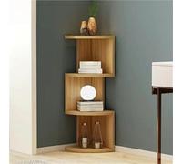 Librería Esquinera Industrial De Madera, Pequeña Estantería Organizadora De Almacenamiento Multicapa, Estantería Decorativa para El Hogar, La Oficina O La Sala De Estar. Natural 37.7x11.8x11.8in