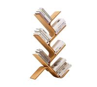 Librería Estante de exhibición de piso de bambú en la sala de estar, estante de almacenamiento simple en la oficina, estantería creativa de árbol curvo en el dormitorio Estante para Libros(104cm)