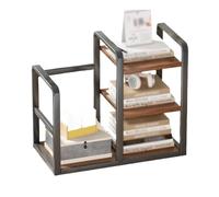 Librería Estante de hierro negro con asa, estantería pie, estante organizador tablero densidad multicapa, for soporte exhibición almacenamiento en el hogar y la Oficina Organizador de almacenamiento