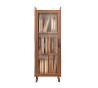 Librería Estantería Almacenaje Madera con Puertas Librería Vertical Salon Armario Trastero para Sala de Estar Dormitorio Oficina Brown 4F