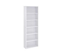 Librería Estantería de 6 Niveles Estilo Escandinavo 60 x 24 x 178,5 cm Blanco