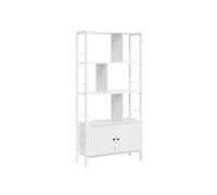 Librería Estantería de Almacenamiento de 4 Niveles Blanco Arce y Blanco Nube