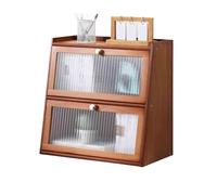 Librería Estantería de escritorio trapezoidal, con puerta abatible de plástico, organizador ordenado de escritorio, estante de exhibición independiente for almacenamiento de suministros for el hogar y