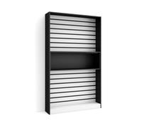 Librería estantería estanteria libros de pared 110x25x186cm salón comedor oficina con almacenaje estilo moderno blanco y negro